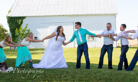 fun wedding photography bridal party